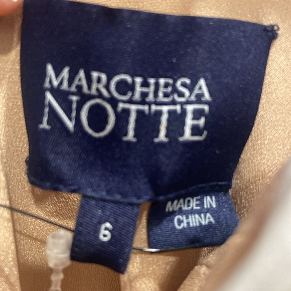 New Marchesa Notte Sleeveless Textured Tulle Tea Length Ivory Gown NWT Size 6 - Picture 10 of 11